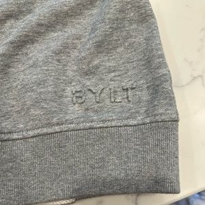 Bylt unisex grey hoodie with front pocket.